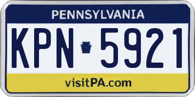 PA license plate KPN5921