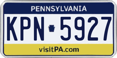 PA license plate KPN5927