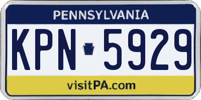 PA license plate KPN5929