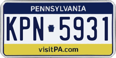 PA license plate KPN5931