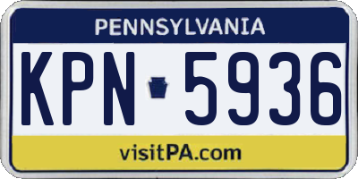 PA license plate KPN5936