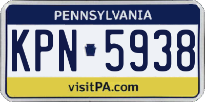 PA license plate KPN5938