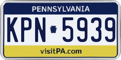 PA license plate KPN5939