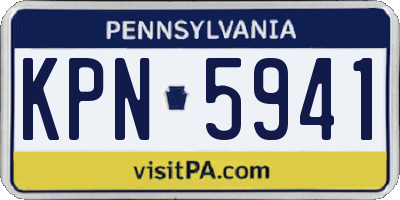 PA license plate KPN5941