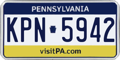 PA license plate KPN5942
