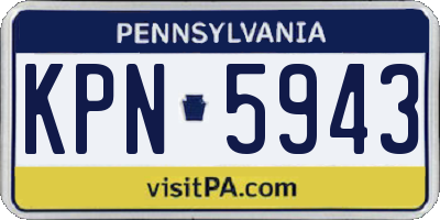 PA license plate KPN5943