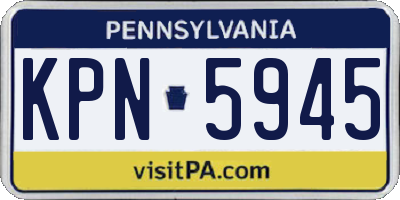PA license plate KPN5945