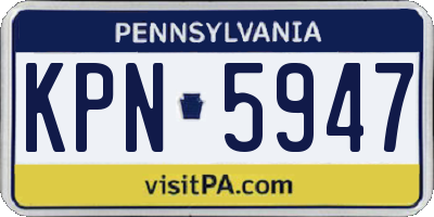 PA license plate KPN5947
