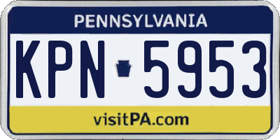 PA license plate KPN5953