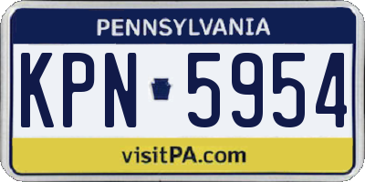 PA license plate KPN5954