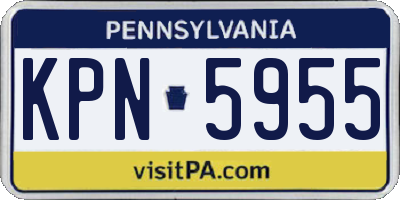 PA license plate KPN5955
