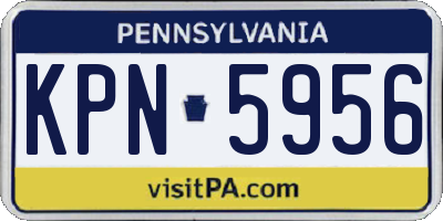 PA license plate KPN5956