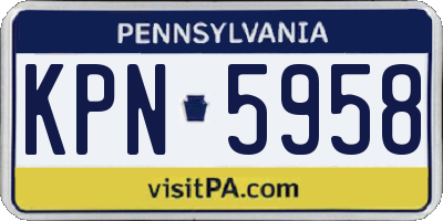 PA license plate KPN5958
