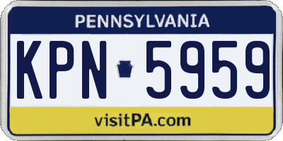 PA license plate KPN5959