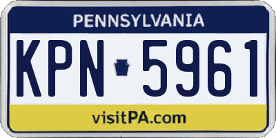 PA license plate KPN5961