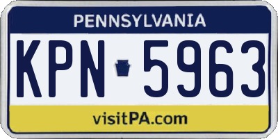 PA license plate KPN5963
