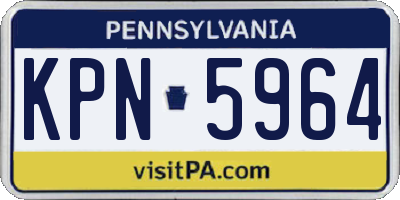 PA license plate KPN5964