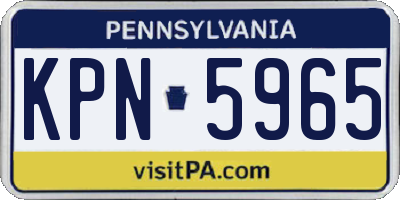 PA license plate KPN5965
