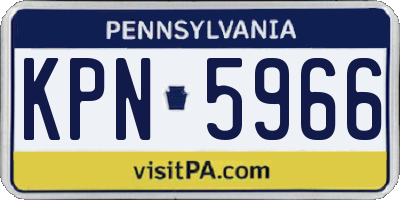 PA license plate KPN5966