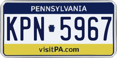 PA license plate KPN5967