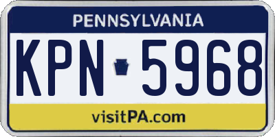 PA license plate KPN5968