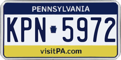 PA license plate KPN5972
