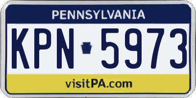 PA license plate KPN5973