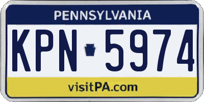 PA license plate KPN5974