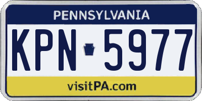 PA license plate KPN5977
