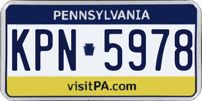 PA license plate KPN5978