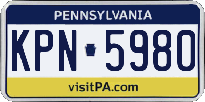 PA license plate KPN5980