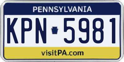 PA license plate KPN5981