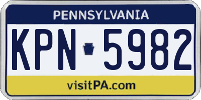 PA license plate KPN5982
