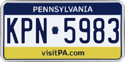 PA license plate KPN5983