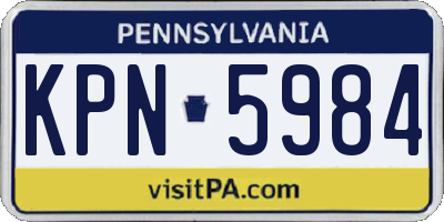 PA license plate KPN5984