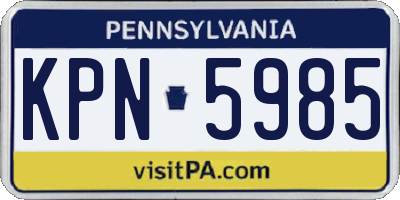 PA license plate KPN5985