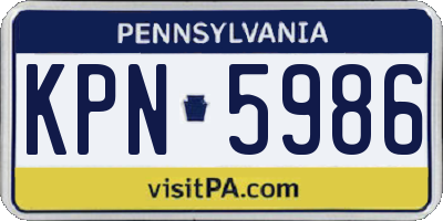 PA license plate KPN5986
