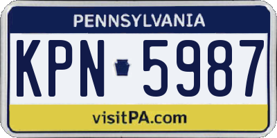 PA license plate KPN5987