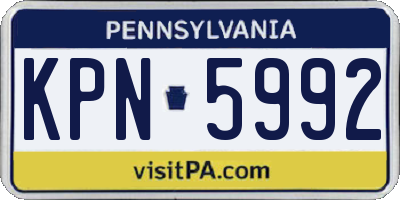PA license plate KPN5992