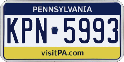 PA license plate KPN5993
