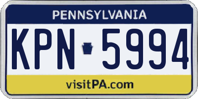 PA license plate KPN5994