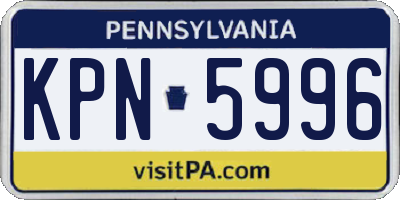 PA license plate KPN5996