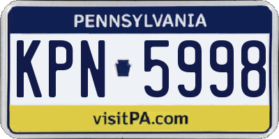 PA license plate KPN5998