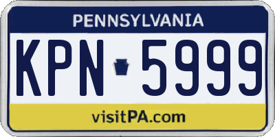PA license plate KPN5999