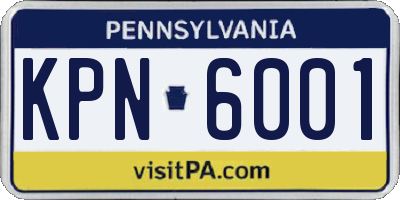 PA license plate KPN6001
