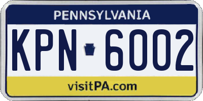 PA license plate KPN6002