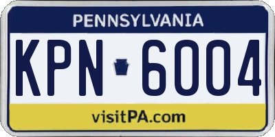 PA license plate KPN6004