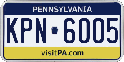 PA license plate KPN6005