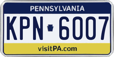 PA license plate KPN6007
