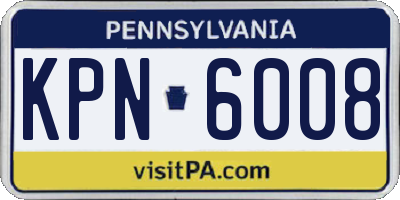 PA license plate KPN6008